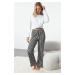 Trendyol Black Cotton Striped Knitted Pajama Bottoms