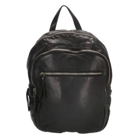 Čierny štýlový kožený batoh „Peru“ 12L