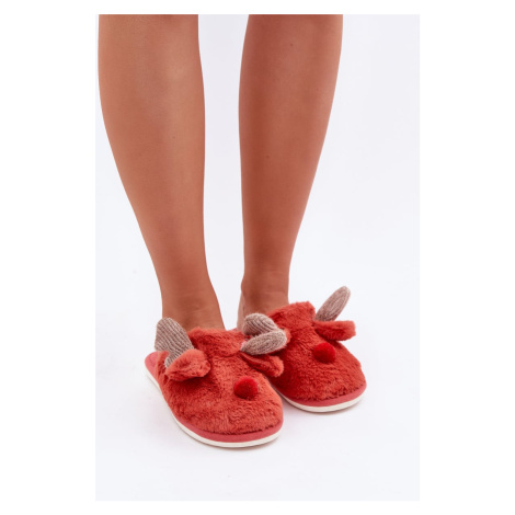 červená dámska domáca obuv