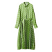 MANGO Košeľové šaty 'Galo'  zelená / biela