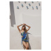 Trendyol Striped One-Shoulder Tie High Leg Regular Swimsuit