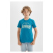 DEFACTO Boy's Crew Neck Printed Short Sleeve T-Shirt