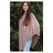 Lea Pink women's knitted poncho růžová