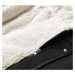 Čierno-ecru teplá dámska zimná bunda (W629)
