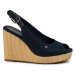 Tommy Hilfiger Sandále Iconic Elena Sling Back Wedge FW0FW04789 Tmavomodrá