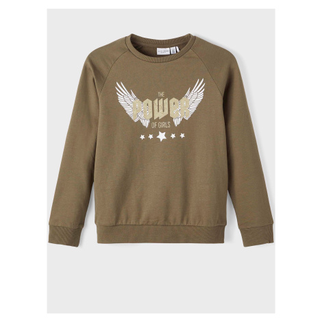 Khaki girly sweatshirt with print name it Venus - unisex