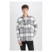 DEFACTO Regular Fit Regular Cut Plaid Lumberjack Flannel Long Sleeve Shirt