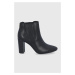 Kožené topánky Chelsea Lauren Ralph Lauren dámske, čierna farba, na podpätku