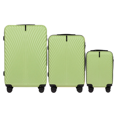 LIMETKOVÁ SADA 3 KUFROV SN120-3, SET OF 3 SUITCASES (L, M, XS) WINGS ABS+, PISTACHIO