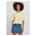 Women's short oversized T-shirt in soft yellow color