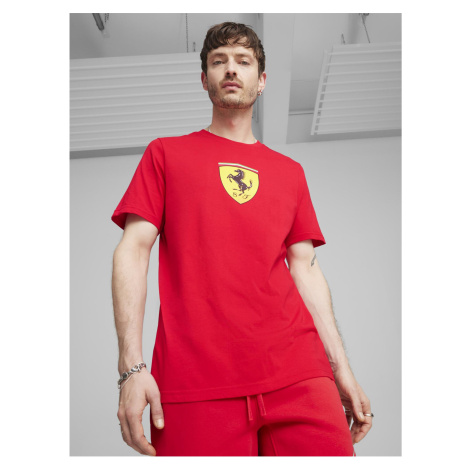 Červené pánske tričko Puma Ferrari Race Big Shld T Clrd