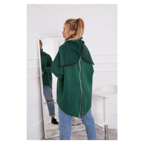 Insulated sweatshirt with back zip dark green