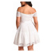 Čipkované plus size šaty Kyra - biele