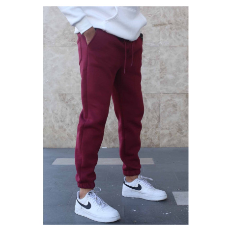 Madmext Claret Red Racked Basic Men's Sweatpants 5482