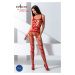 Passion BS058 red - Bodystocking Farba: Červená