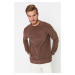 Trendyol Brown Regular/Normal Cut Warm Thick Fleece Sweatshirt