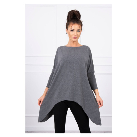 Oversize blouse in graphite melange