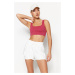 Trendyol White Parachute Fabric 2 Layer Knitted Sports Shorts with Shorts Inside