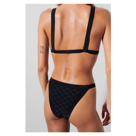 Čierne plavkové nohavičky KL Monogram Bikini Bottoms Karl Lagerfeld