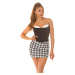 Sexy mini skirt in houndstooth pattern blackwhite