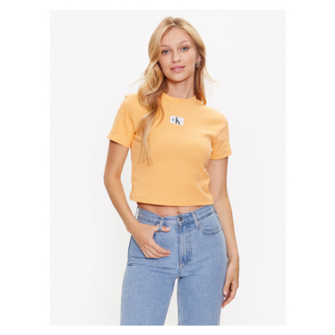 Calvin Klein Jeans Tričko J20J221595 Oranžová Regular Fit