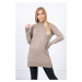 Dark beige sweater with stand-up collar