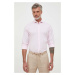 Košeľa Tommy Hilfiger pánska, ružová farba, slim, s talianskym golierom