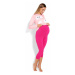 Dojčiace a tehotenské pyžamo Melany ružové s obláčikmi