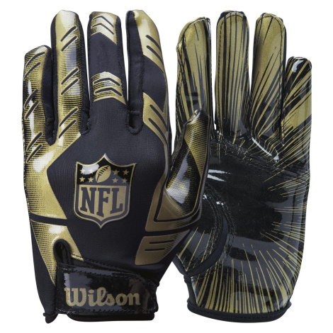 Rukavice na americký futbal strečové NFL FIT čierno-zlaté Wilson