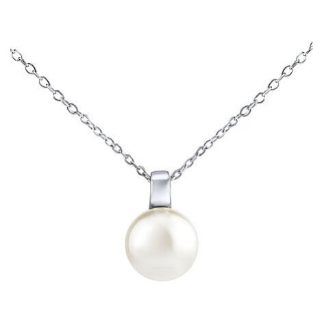 Silvego Strieborný náhrdelník s bielou perlou Swarovski® Crystals 12 mm LPS061912PSWW