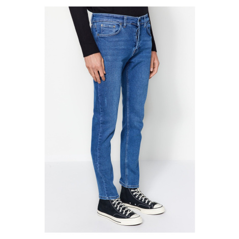 Trendyol Navy Blue Slim fit Rake Destroyed Jeans Jeans
