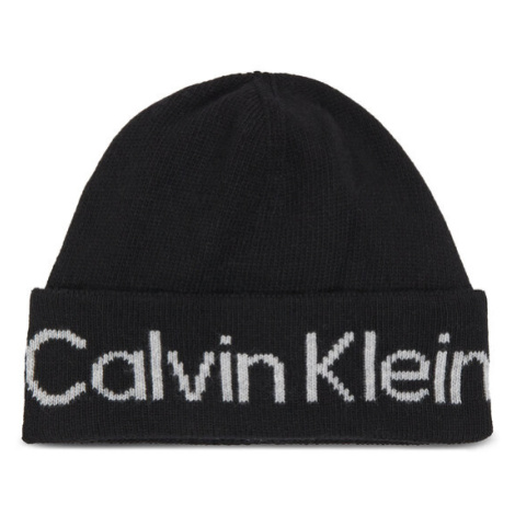 Calvin Klein Čiapka Logo Reverso Tonal Beanie K60K611151 Čierna