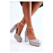 Women's sandals glittering with a heel in Rosel silver
