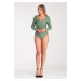 OLIVOVÉ DÁMSKE BODY S VÝSTRIHOM M1037 OLIVE