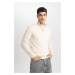 DEFACTO Standard Fit High Neck Zippered Sweater