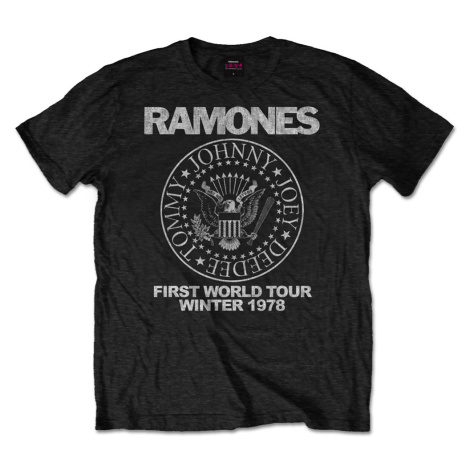 Ramones tričko First World Tour 1978 Čierna