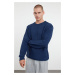 Trendyol Indigo Regular Crew Neck Textured Knitwear Sweater