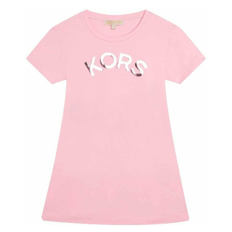 Dievčenské šaty Michael Kors ružová farba, mini, rovný strih