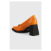 Kožené lodičky Vagabond Shoemakers Edwina oranžová farba, na podpätku,