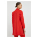 Vlnený kabát United Colors of Benetton červená farba, prechodný,