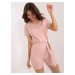 Light pink jumpsuit with elastic waistband
