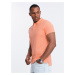 Ombre Men's BASIC single color pique knit polo shirt - peach