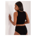 ČIERNY CROP TOP S PRESTRIHMI BR-TP-2123-BLACK