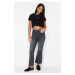 Trendyol Anthracite More Sustainable High Waist Crop Flare Jeans