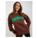 Dark brown women's hoodie with inscription