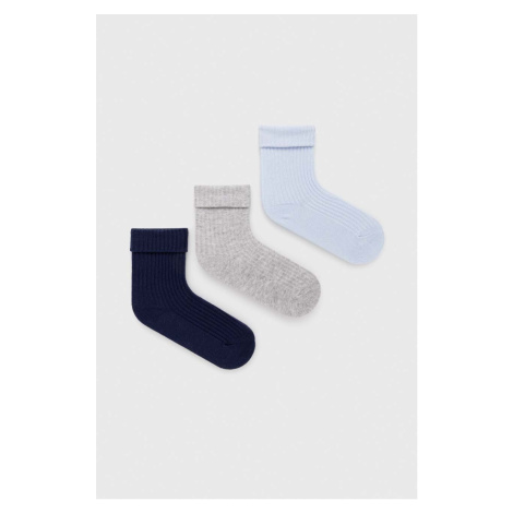 Ponožky pre bábätká United Colors of Benetton 3-pak tmavomodrá farba