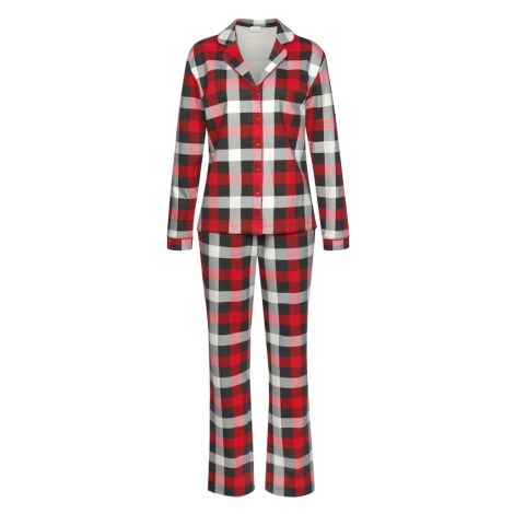 LASCANA Pyžamo  červená / čierna / biela