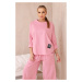 Women's set sweatshirt + pants Punto - dark powder pink