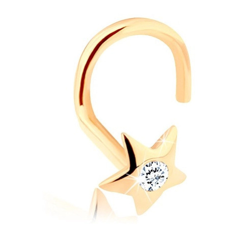 Zlatý piercing do nosa 585 - ligotavá hviezdička so zirkónom