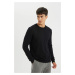 DEFACTO Standard Fit Regular Cut Crew Neck Basic Plain Knitwear Comfortable Sweater